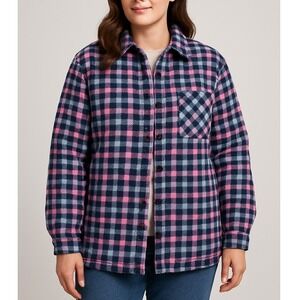 L.L.Bean Fleece-Lined Flannel Shirt Jacket – Women's XL cozy shacket fleece